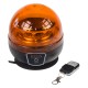 AKU LED maják, 12x3W oranžový, diaľkové ovládanie, magnet, ECE R65