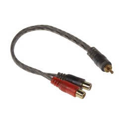 RCA Y audio kábel, 1x samec, 2x samica