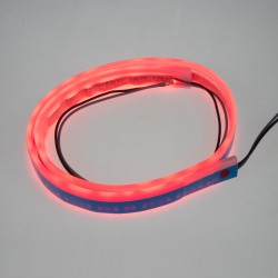 LED silikónový extra plochý opasok červený 12 V, 60 cm