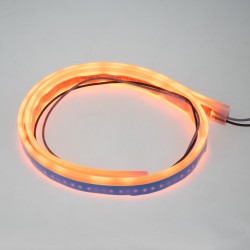 LED silikónový extra plochý opasok oranžový 12 V, 60 cm