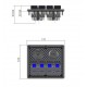 Panel s 4x spínačmi Rocker, CL + USB zásuvka, 12/24V