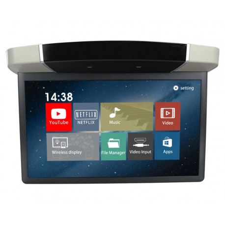 Stropný LCD monitor 15,6 sivý s OS. Android HDMI/USB, diaľkové ovládanie so snímačom pohybu