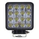LED svetlo hranaté biele/oranžový predátor 16x3W, 107x107x60mm, ECE R10