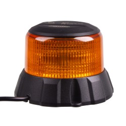 Robustný oranžový LED maják, čierny hliník, 48W, ECE R65