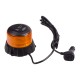 Robustný oranžový LED maják, čierny hliník, 48W, ECE R65