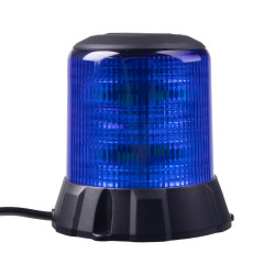 Robustný modrý LED maják, čierny hliník, 96W, ECE R65