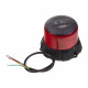 Robustný červený LED maják, čierny hliník, 48W, ECE R65