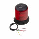 Robustný červený LED maják, čierny hliník, 96W, ECE R65