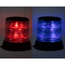 LED maják, modro-červený, 10-30V, pevná montáž