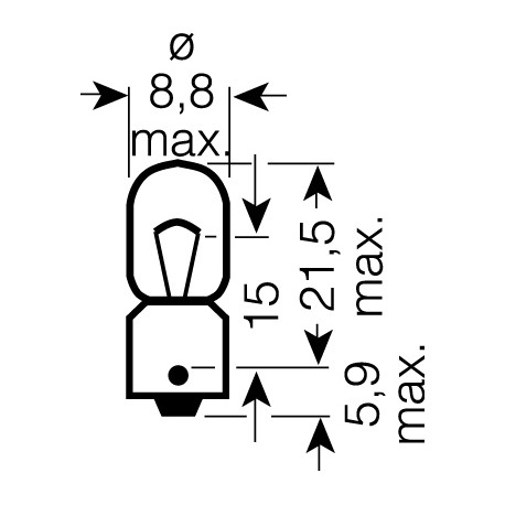 OSRAM 12V T4W (BA9s) 4W štandard (10ks)