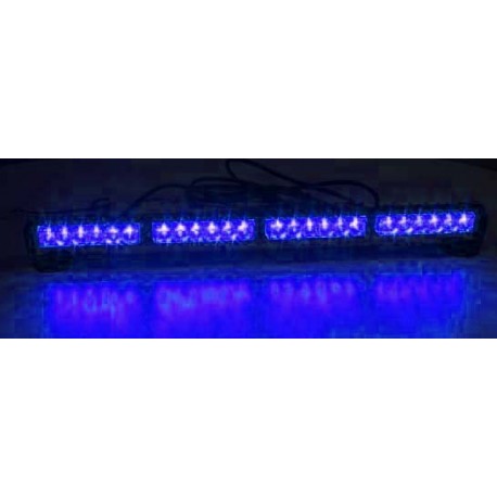 LED svetelná alej, 24x 1W LED, modrá 645mm, ECE R10