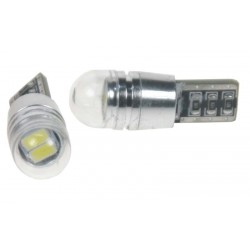 LED T10 biela, 12V, 2LED / 5730SMD s šošovkou