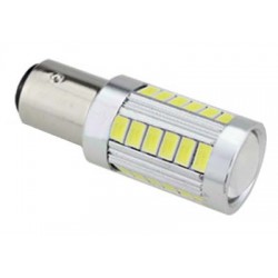x dopredaj LED BAY15d (dvojvlákno) biela, 12-24V, 33LED/5730SMD so šošovkou