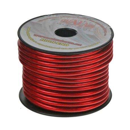Kábel 6 mm, červeno transparentné, 25 m bal