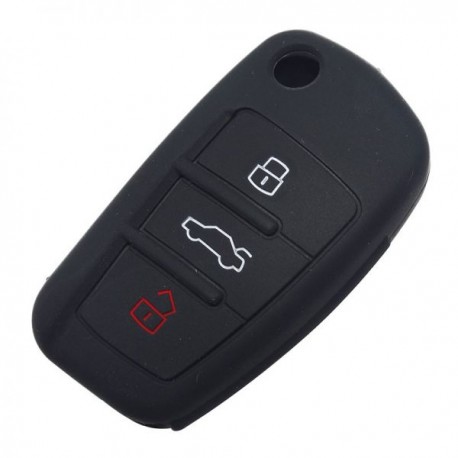 Silikónový obal pre kľúč Audi 3-tlačidlový, čierny
