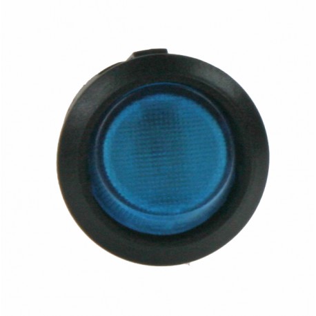 Spínač kolískový okrúhly 20A modrý s podsvietením