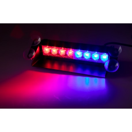 PREDATOR LED vnútorné, 8x3W, 12-24V, červeno-modrý, 240mm