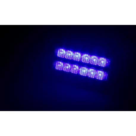 PREDATOR dual 12x1W LED, 12-24V, modrý, ECE R10