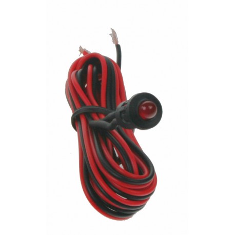 Červená blikajúci kontrolná LED s objímkou ​​a káblom